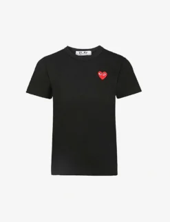 Comme Des Garçons Play Heart Logo-embroidered Cotton-jersey T-shirt
