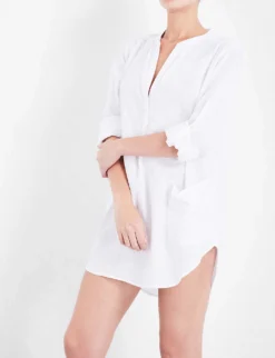 Seafolly Boyfriend Cotton Beach Shirt -Reiss Shop 186 3000714 52815TO WHITE ALT03