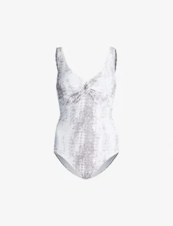 Twist Snake-print Swimsuit