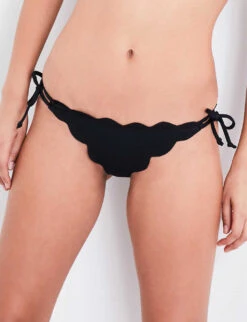 Marysia Mott Scalloped Bikini Bottoms -Reiss Shop 186 3004602 SB077 BLACK ALT03