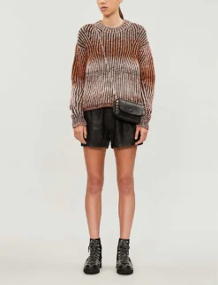 Zadig & Voltaire Textured Leather Shorts -Reiss Shop 669 10175 PWGCU1404F NOIR ALT01