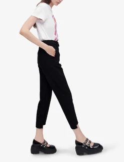 Maje D-ring Belt Twill Trousers -Reiss Shop 670 10082 MFPPA00156 BLACK ALT04