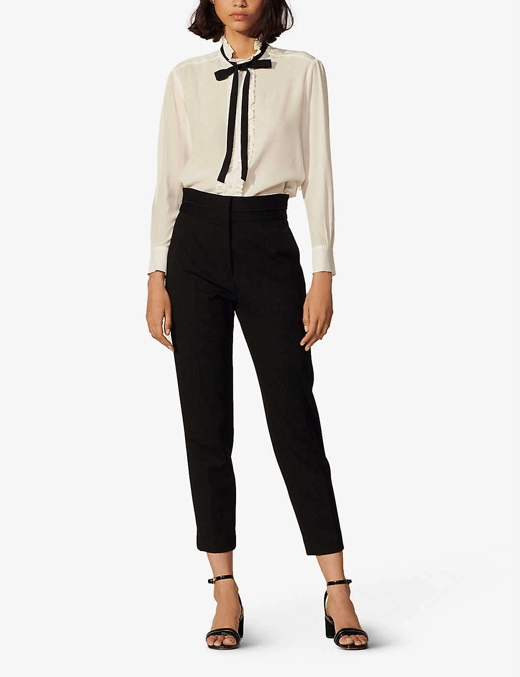 Sandro Tapered High-rise Stretch-woven Trousers 3 Sandro Tapered High-rise Stretch-woven Trousers - Image 3