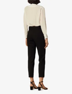 Sandro Tapered High-rise Stretch-woven Trousers 10 Sandro Tapered High-rise Stretch-woven Trousers -Reiss Shop 786 10081 SFPPA00315 BLACK ALT03