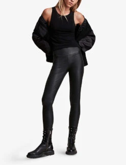 AllSaints Cora Leather Leggings -Reiss Shop 930 10136 WL098R BLACK ALT01