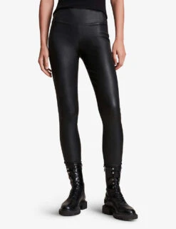 AllSaints Cora Leather Leggings -Reiss Shop 930 10136 WL098R BLACK ALT02