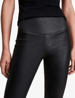 AllSaints Cora Leather Leggings -Reiss Shop 930 10136 WL098R BLACK ALT04