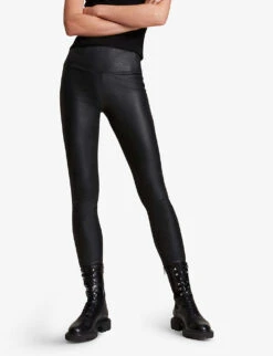 AllSaints Cora Leather Leggings -Reiss Shop 930 10136 WL098R BLACK ALT05