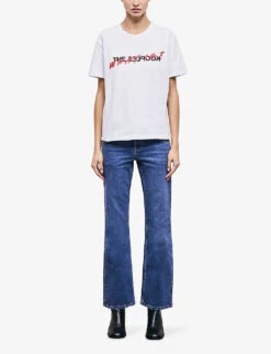 THE KOOPLES Logo-print Cotton-jersey T-shirt -Reiss Shop R00048470 WHI01 ALT01