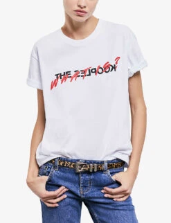 THE KOOPLES Logo-print Cotton-jersey T-shirt -Reiss Shop R00048470 WHI01 ALT02