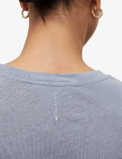AllSaints Anna Crewneck Cotton T-shirt -Reiss Shop R00067685 STORMCLOUDGRE ALT04