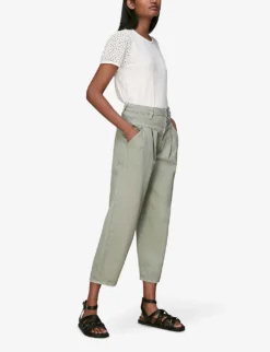 Whistles Broderie Anglaise-embellished Cotton T-shirt -Reiss Shop R00126751 WHITE ALT04