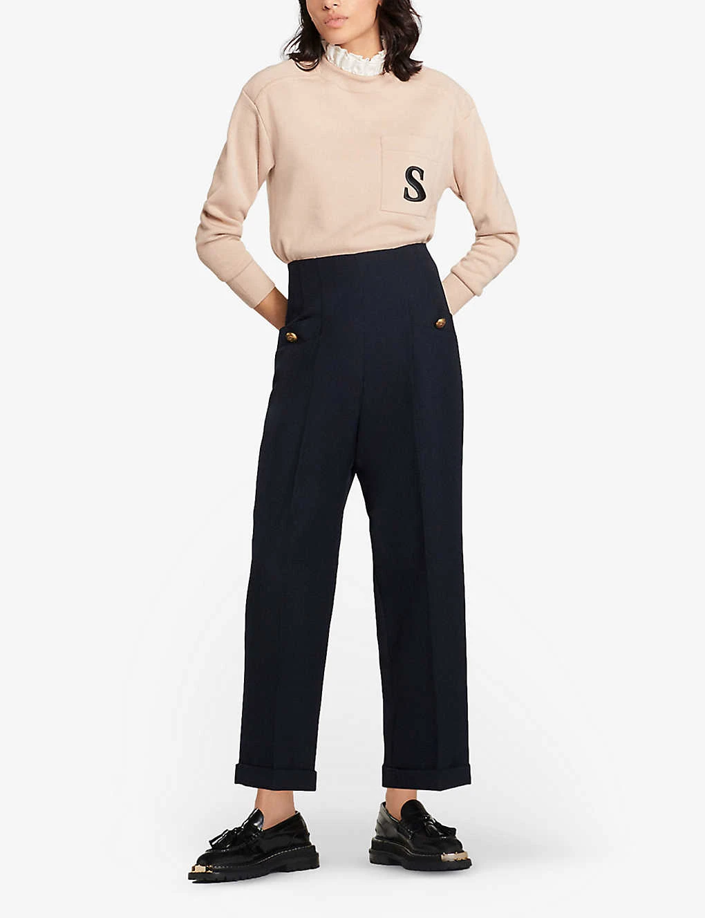 Sandro Sieny Wide-leg Wool-blend Trousers 2 Sandro Sieny Wide-leg Wool-blend Trousers - Image 2