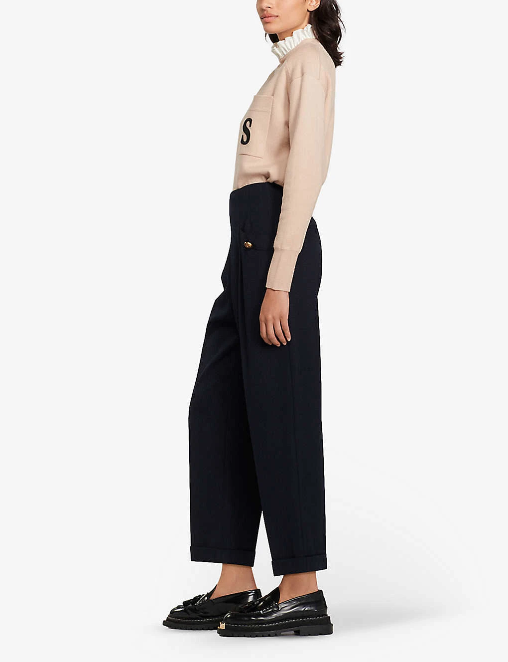 Sandro Sieny Wide-leg Wool-blend Trousers 3 Sandro Sieny Wide-leg Wool-blend Trousers - Image 3