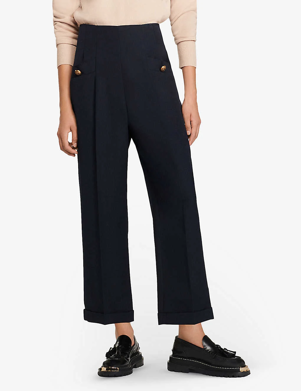 Sandro Sieny Wide-leg Wool-blend Trousers 5 Sandro Sieny Wide-leg Wool-blend Trousers - Image 5