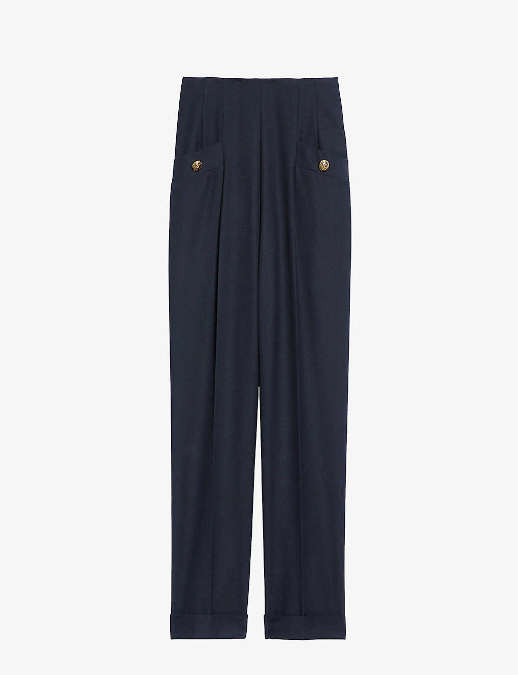 Sandro Sieny Wide-leg Wool-blend Trousers 1 Sandro Sieny Wide-leg Wool-blend Trousers