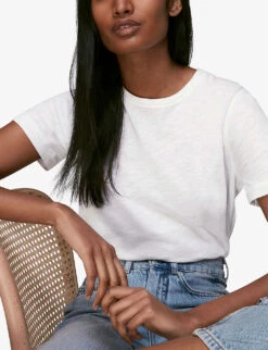 Whistles Emily Ultimate Relaxed-fit Cotton T-shirt -Reiss Shop R03642513 WHITE ALT03
