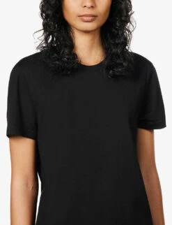 Joseph Round Neck Cotton T-shirt -Reiss Shop R03653769 BLACK ALT04