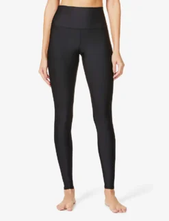 Airlift High-rise Stretch-knitted Leggings -Reiss Shop R03654196 BLACK ALT01