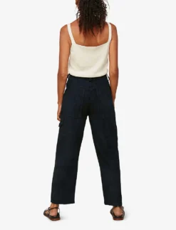 Whistles Panelled Suede Cargo Trousers -Reiss Shop R03676341 NAVY ALT02