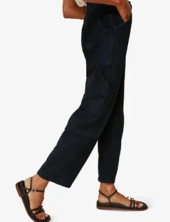 Whistles Panelled Suede Cargo Trousers -Reiss Shop R03676341 NAVY ALT03