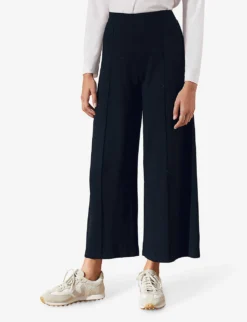 Pleated High-rise Jersey Trousers -Reiss Shop R03698656 NAVY ALT02