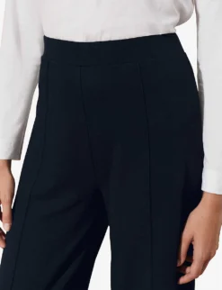Pleated High-rise Jersey Trousers -Reiss Shop R03698656 NAVY ALT04