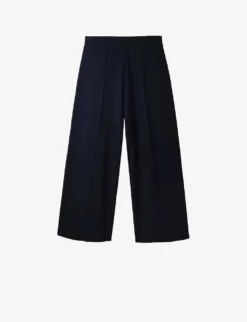 Pleated High-rise Jersey Trousers