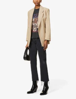 ANINE BING Tiger Graphic-print Cotton-jersey T-shirt -Reiss Shop R03699184 BLACK ALT01