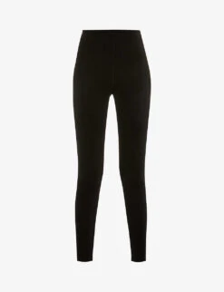 Commando High-rise Elasticated-waistband Velvet Leggings