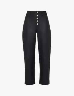 Whistles High-waisted Stretch Leather Trousers