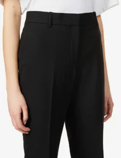 THEORY Treeca Cropped Slim-leg Mid-rise Stretch-wool Trousers -Reiss Shop R03725462 BLACK ALT03