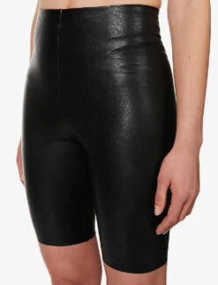 Commando Fitted High-rise Faux-leather Shorts -Reiss Shop R03742244 BLACK ALT04