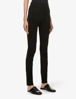 Joseph High-rise Suede Leggings 7 Joseph High-rise Suede Leggings -Reiss Shop R03748266 BLACK ALT02
