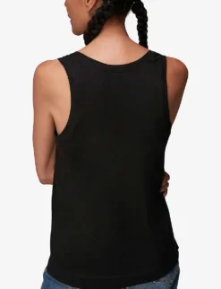 Whistles Easy Round Neck Cotton Vest -Reiss Shop R03749399 BLACK ALT02