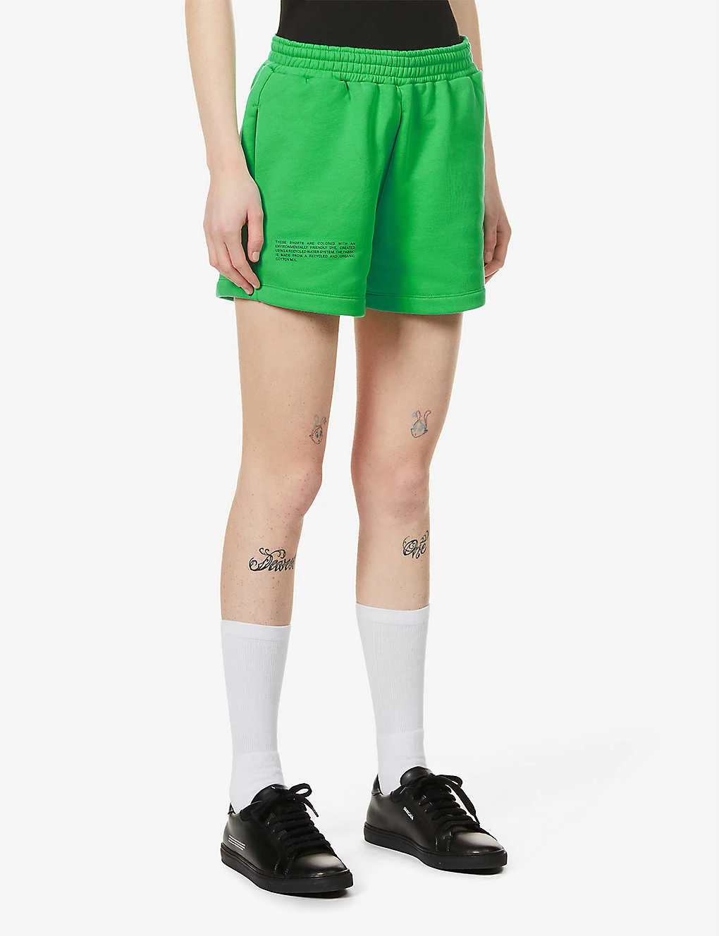 Text-print Mid-rise Recycled And Organic-cotton Shorts 3 Text-print Mid-rise Recycled And Organic-cotton Shorts - Image 3