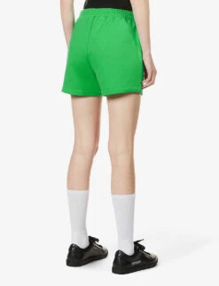 Text-print Mid-rise Recycled And Organic-cotton Shorts 8 Text-print Mid-rise Recycled And Organic-cotton Shorts -Reiss Shop R03752031 JADEGREEN ALT03