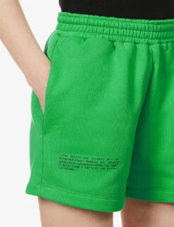 Text-print Mid-rise Recycled And Organic-cotton Shorts 9 Text-print Mid-rise Recycled And Organic-cotton Shorts -Reiss Shop R03752031 JADEGREEN ALT04