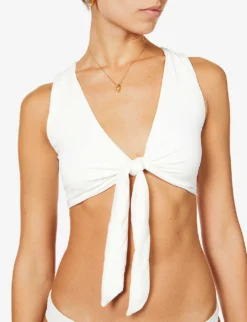 West Wrap-over Bikini Top 9 West Wrap-over Bikini Top -Reiss Shop R03760051 VANILLA ALT04
