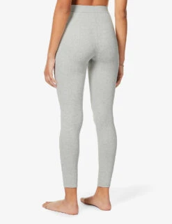 Ribbed High-rise Stretch-cotton Leggings 8 Ribbed High-rise Stretch-cotton Leggings -Reiss Shop R03766874 LIGHTHEATHERGREY ALT03
