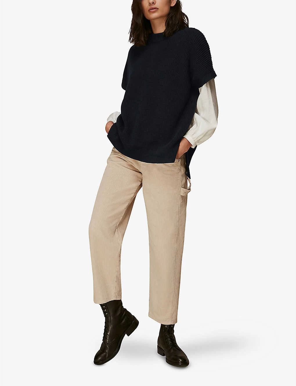 Whistles Round-neck Ribbed Cotton Tunic 2 Whistles Round-neck Ribbed Cotton Tunic - Image 2