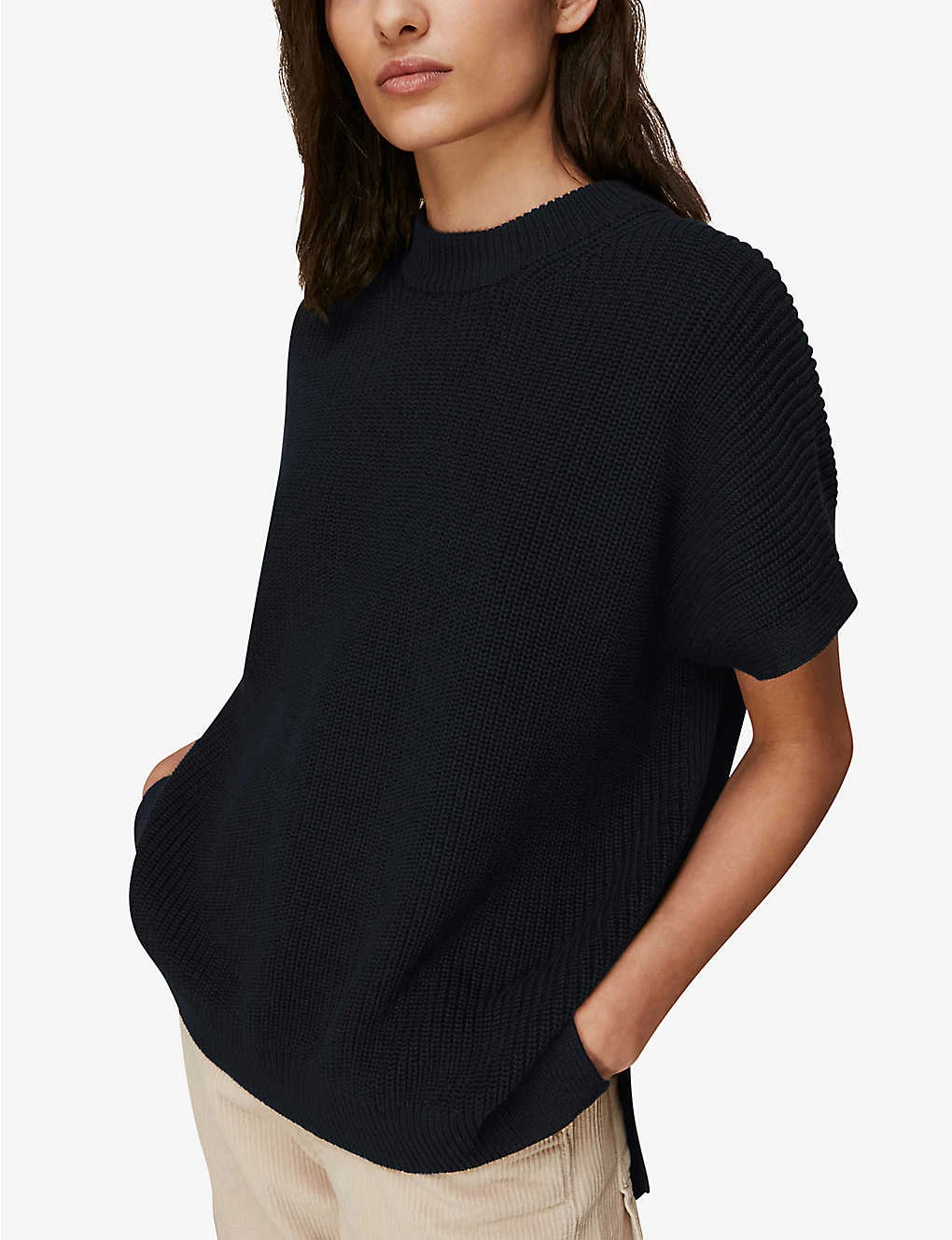 Whistles Round-neck Ribbed Cotton Tunic 4 Whistles Round-neck Ribbed Cotton Tunic - Image 4
