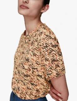 Whistles Ultimate Graphic-print Linen T-shirt -Reiss Shop R03780626 MULTICOLOURED ALT03