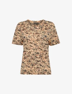 Whistles Ultimate Graphic-print Linen T-shirt