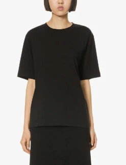 Dries Van Noten Relaxed-fit Cotton-jersey T-shirt -Reiss Shop R03783258 BLA ALT02