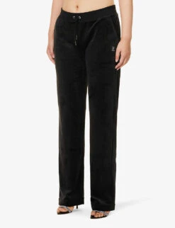 Juicy Couture Logo-embellished Velour Jogging Bottoms 7 Juicy Couture Logo-embellished Velour Jogging Bottoms -Reiss Shop R03794028 BLACK ALT02