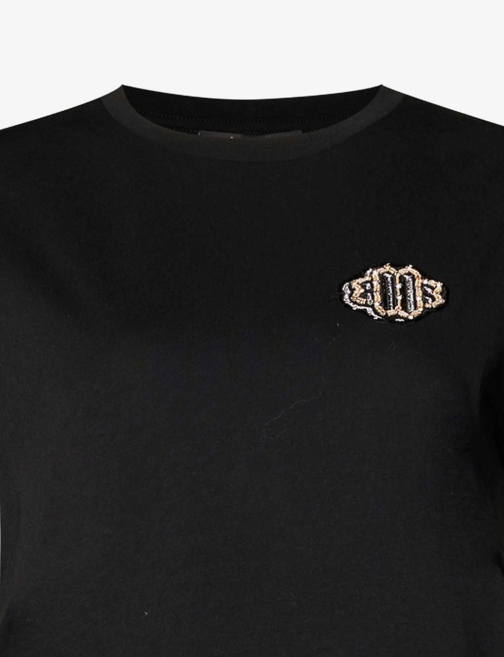 Maje Logo- Embroidered Cotton-jersey T-shirt 3 Maje Logo- Embroidered Cotton-jersey T-shirt - Image 3