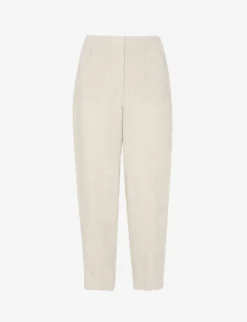 Whistles Barrel-leg Loose-fit Linen Trousers