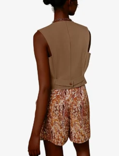 Whistles Marble-print Silk Shorts 7 Whistles Marble-print Silk Shorts -Reiss Shop R03807525 MULTICOLOURED ALT02