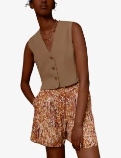 Whistles Marble-print Silk Shorts 8 Whistles Marble-print Silk Shorts -Reiss Shop R03807525 MULTICOLOURED ALT03